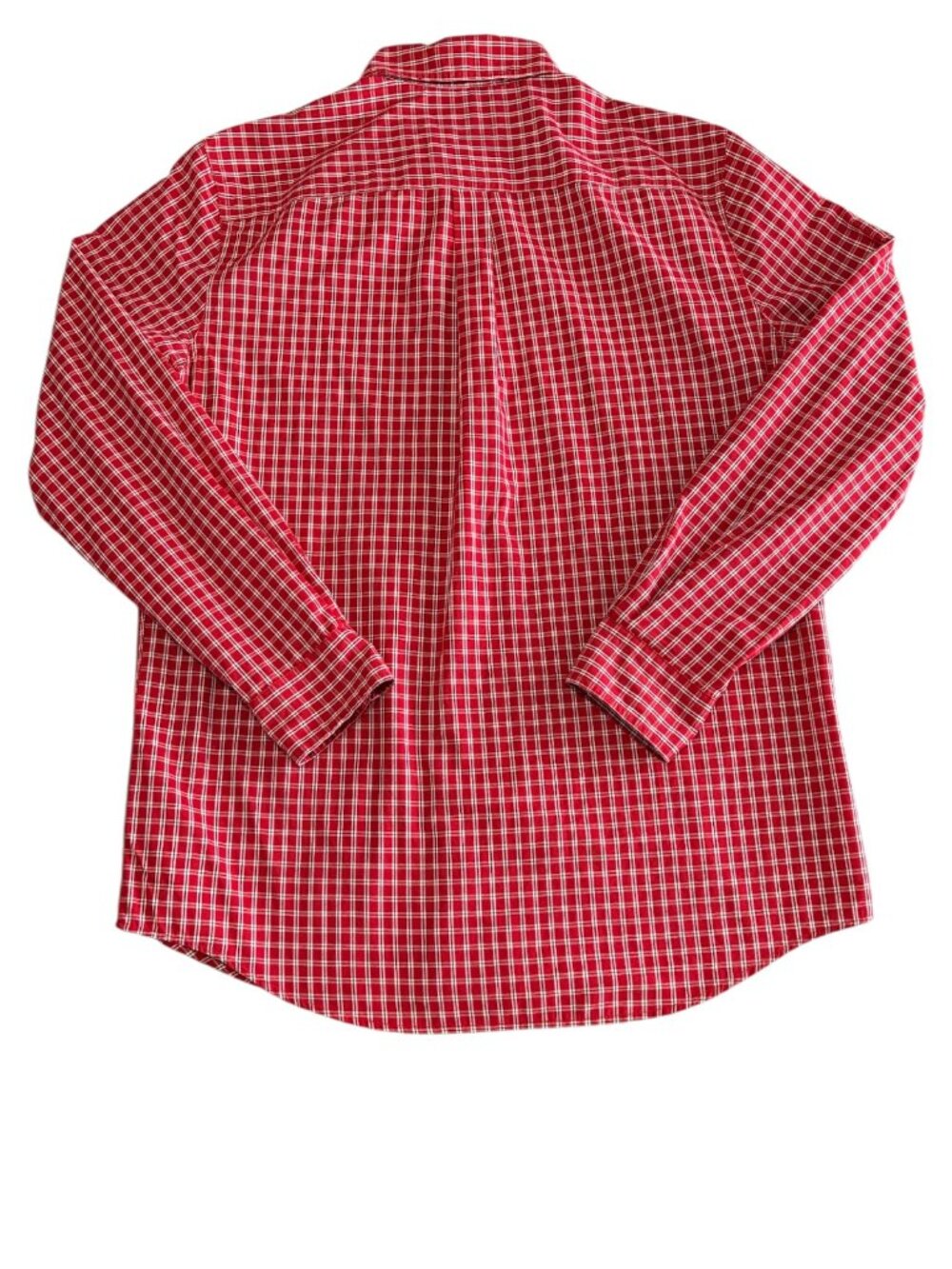 Chaps Long Sleeved Plaid Button Up Shirt Easy Care Red Mens Medium NWT - Picture 2 of 10